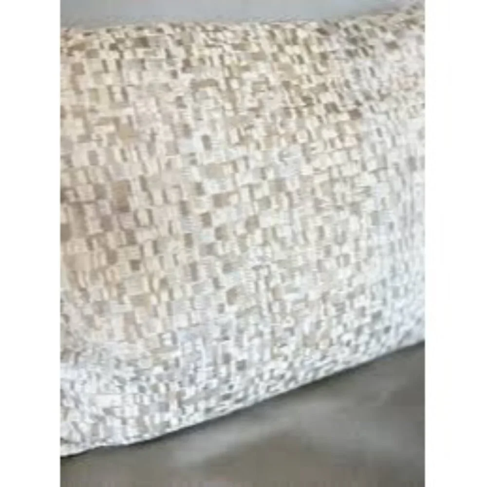 Set Of 2 Haverty's Tweed Beige & White Throw Pillow Covers Zippers 20